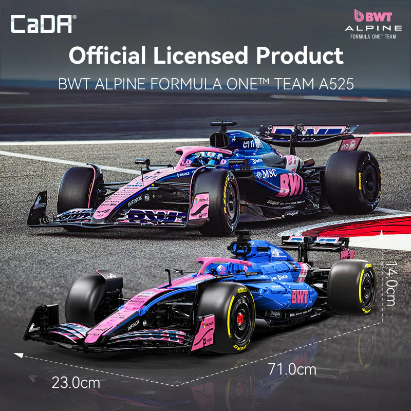 CaDA 1:8 Scale Alpine A525 Formula 1 Car Building Set 2173PCS C64012W - Image 4
