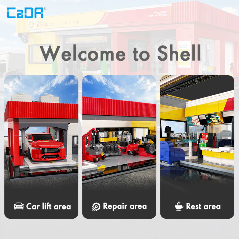 CaDA Bricks Shell Service Station C66025W - Image 4