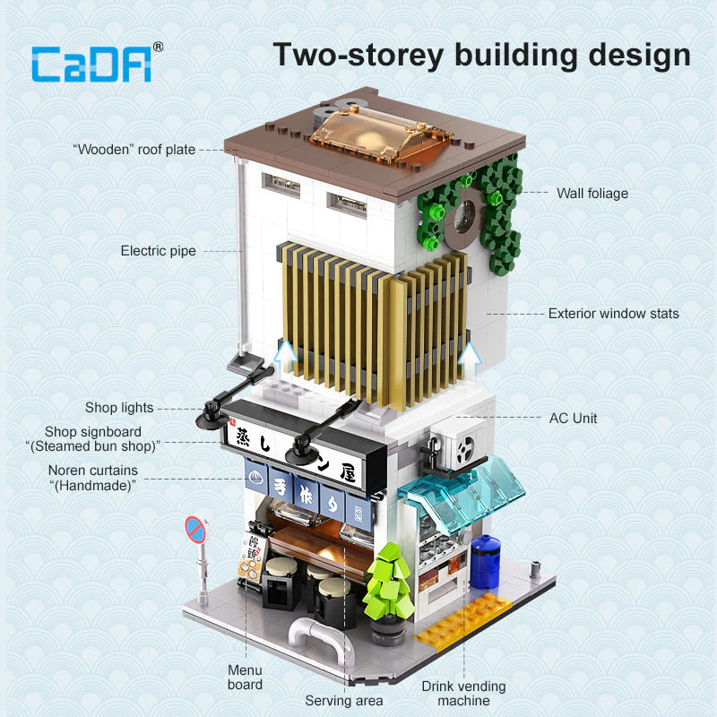 CaDA Buildings Japanese Storefront Series Steamed Bun Shop C66006W - Image 6