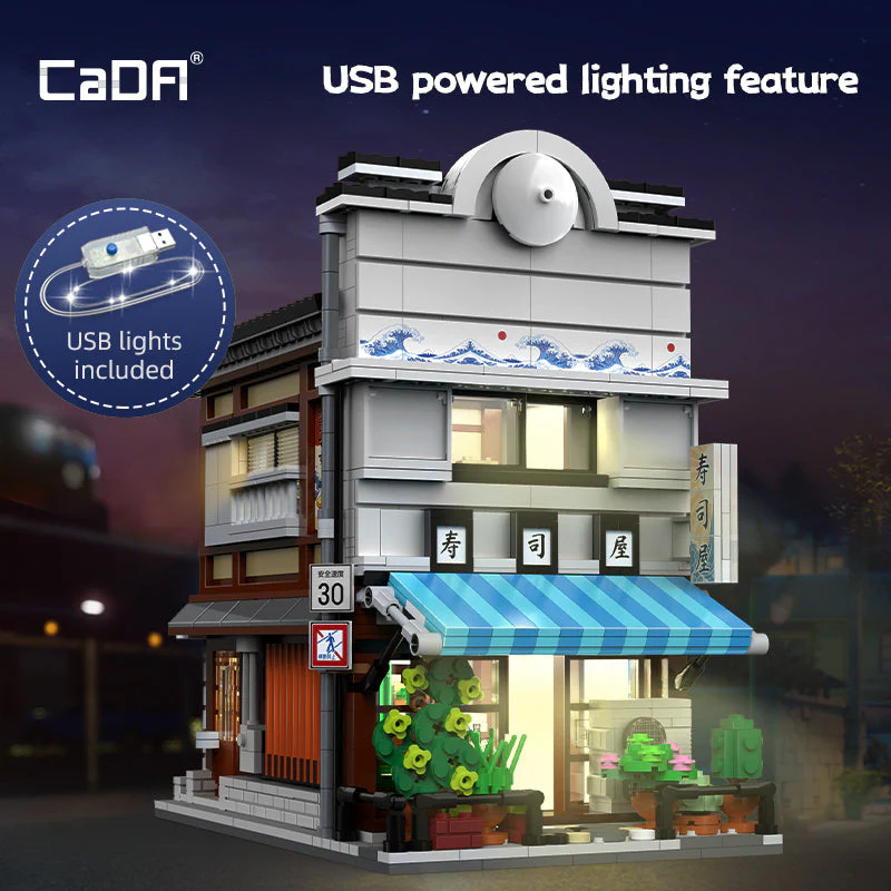 CaDA Buildings Japanese Storefront Series Sushi Shop C66018W - Image 3